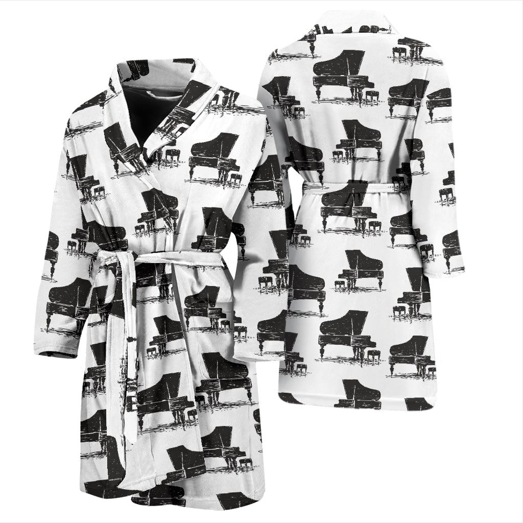 Piano Print Design LKS401 Men Bathrobe