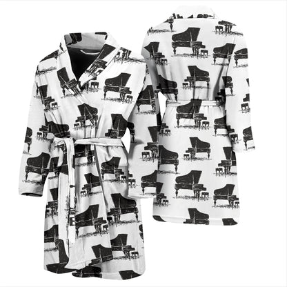 Piano Print Design LKS401 Men Bathrobe