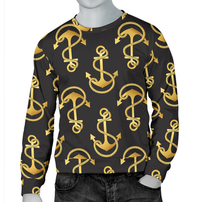 Anchor Gold Pattern Men Long Sleeve Sweatshirt
