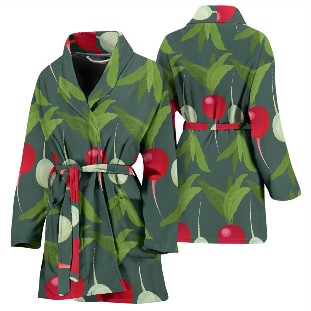 Radish Pattern Print Design A03 Women Bathrobe