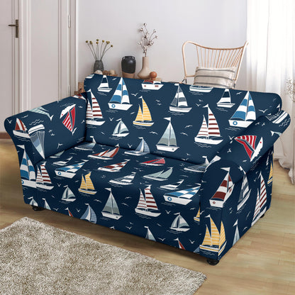 Sailboat Print Design LKS306 Loveseat Couch Slipcover
