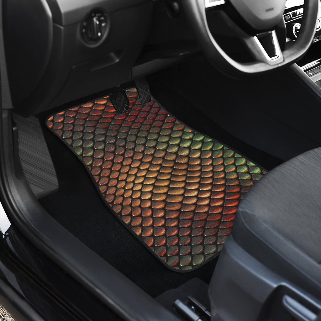 Snake Skin Colorful Print Car Floor Mats Front Back