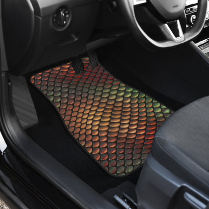 Snake Skin Colorful Print Car Floor Mats Front Back
