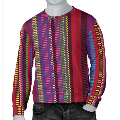 Serape Stripe Print Men Long Sleeve Sweatshirt