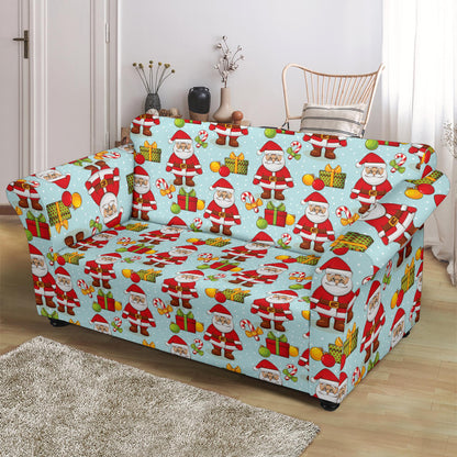 Santa Christmas Themed Print Design LKS303 Loveseat Couch Slipcover
