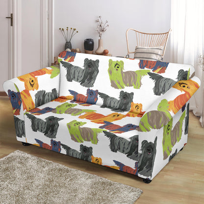 Skye Terriers Print Design LKS301 Loveseat Couch Slipcover