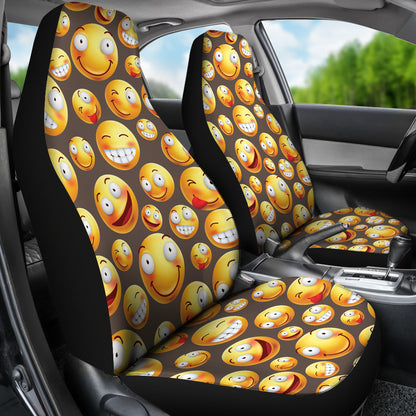 Smiley Face Emoji Print Design LKS303 Car Seat Covers