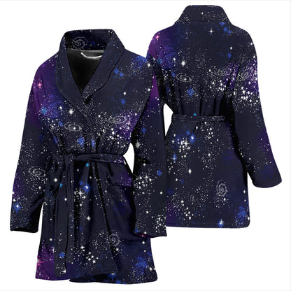 Cosmic Pattern Print Design 03 Women Bathrobe