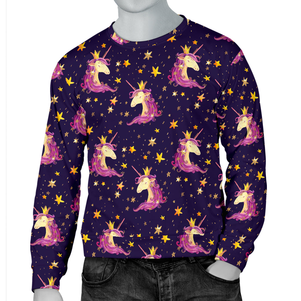 Unicorn Princess Star Sparkle Men Long Sleeve Sweatshirt