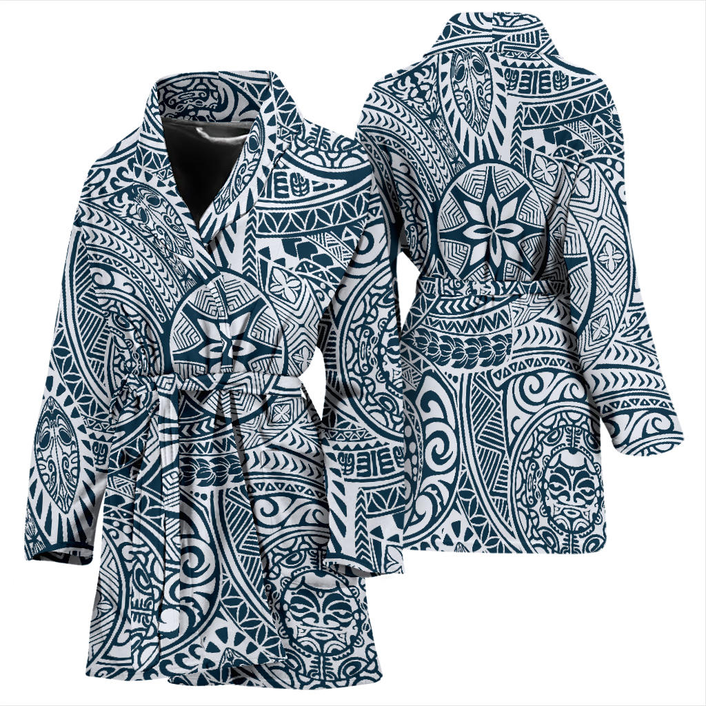 Polynesian Pattern Print Design A03 Women Bathrobe