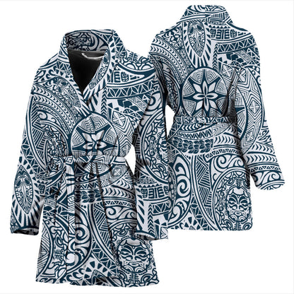 Polynesian Pattern Print Design A03 Women Bathrobe