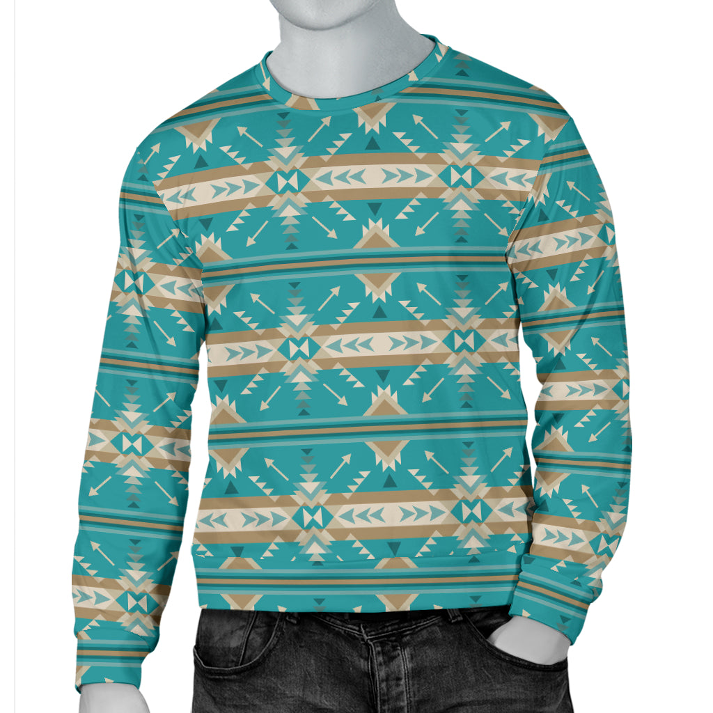 Southwest Native Design Themed Print Men Long Sleeve Sweatshirt