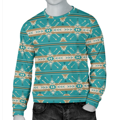 Southwest Native Design Themed Print Men Long Sleeve Sweatshirt