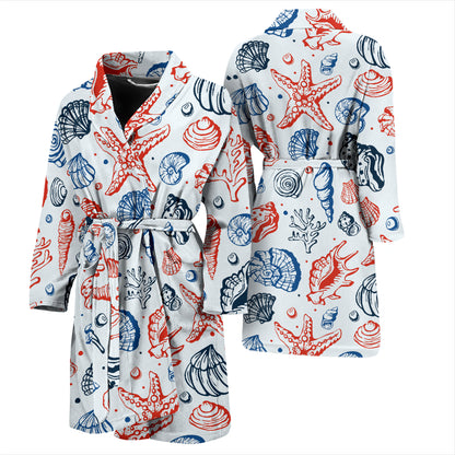 Seashell Print Design LKS307 Men Bathrobe