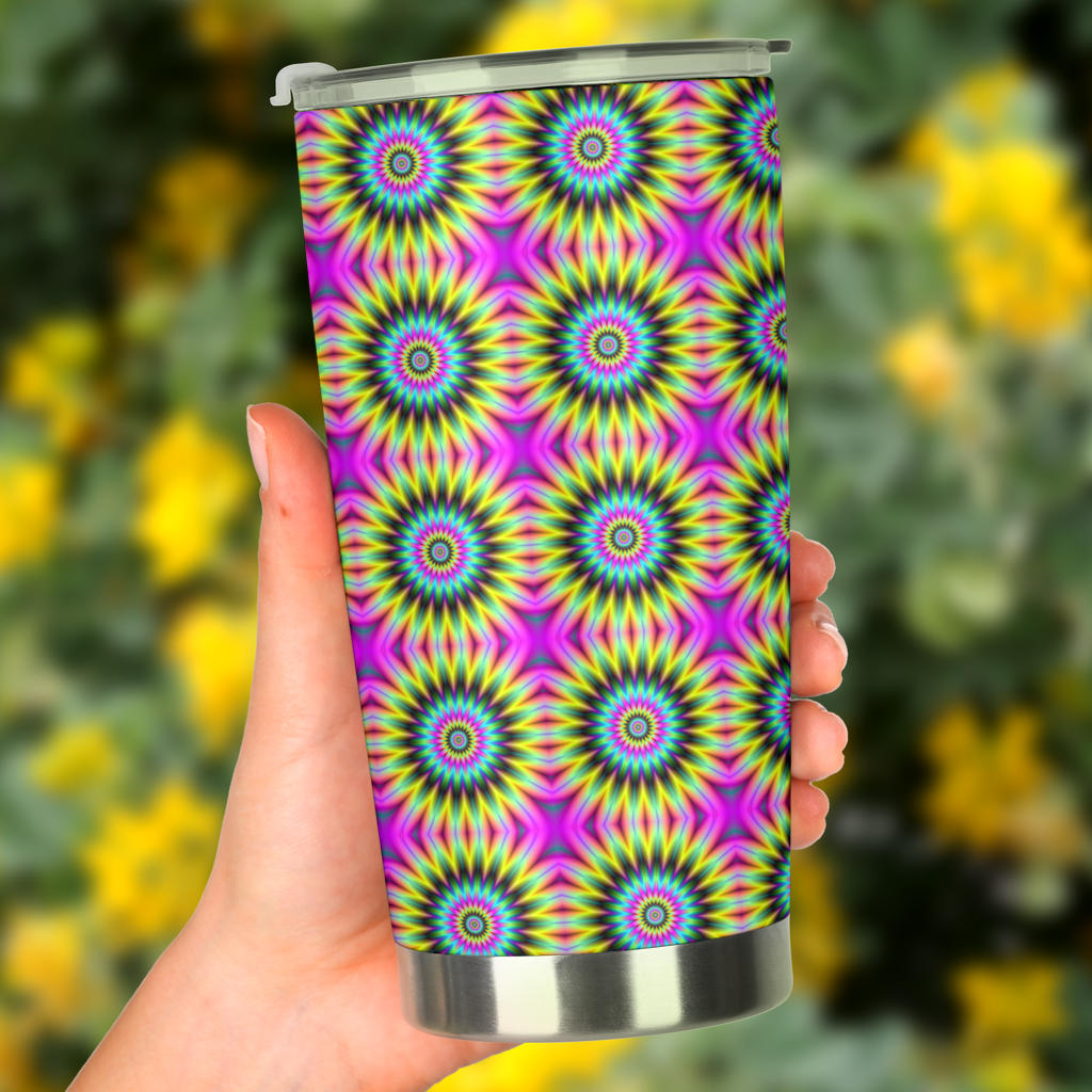 Optical illusion Flower Rainbow Style Tumbler