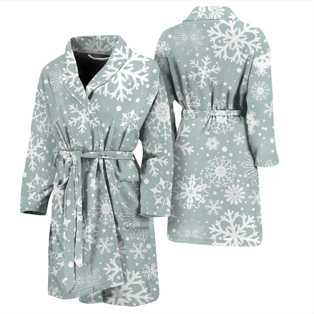 Snowflake Print Design LKS303 Men Bathrobe