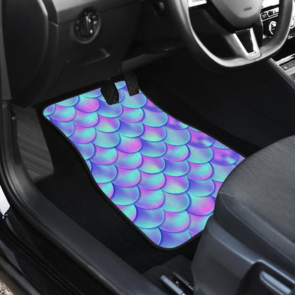 Mermaid Tail Design Print Pattern Car Floor Mats Front Back