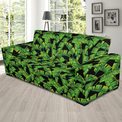 Banana Leaf Pattern Print Design 03 Sofa Slipcover