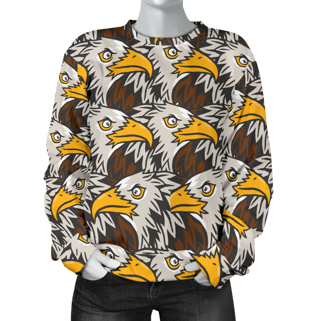Eagles Head Pattern Women Long Sleeve Sweatshirt