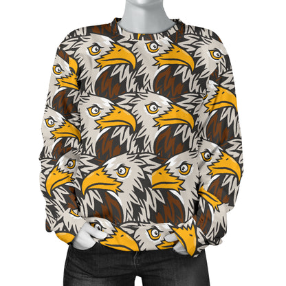 Eagles Head Pattern Women Long Sleeve Sweatshirt