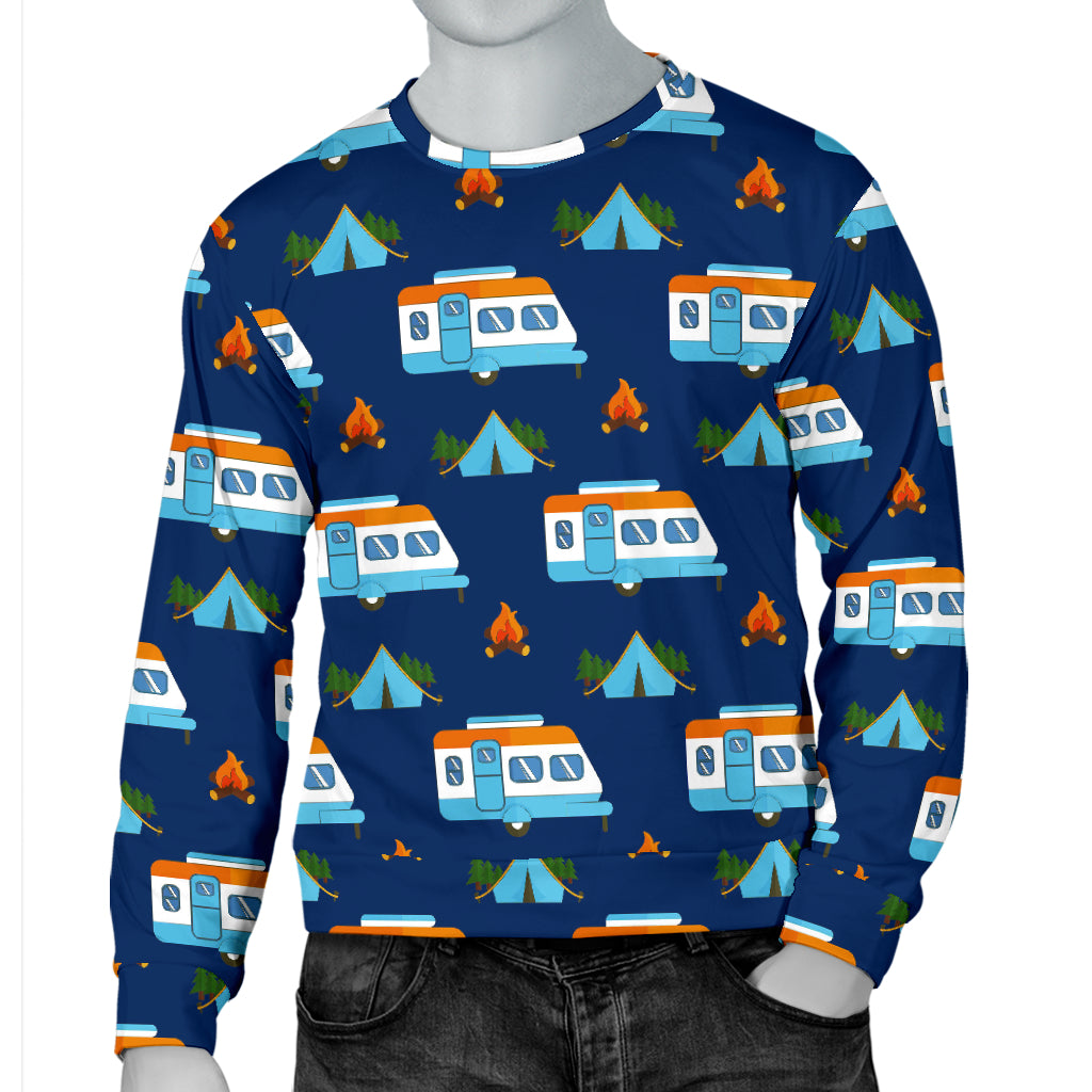 Camper Pattern Camping Themed No 3 Print Men Long Sleeve Sweatshirt