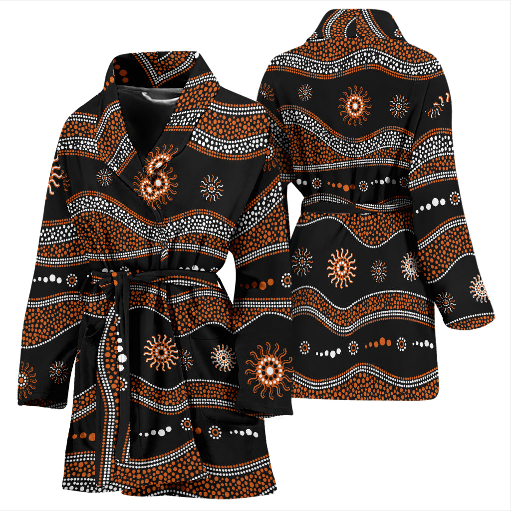 Aboriginal Print Design LKS404 Women Bathrobe