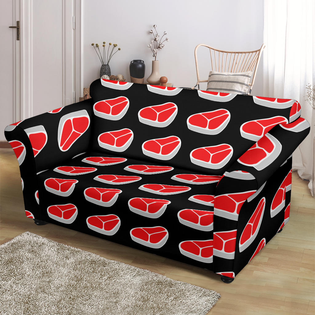 Steak Print Design LKS303 Loveseat Couch Slipcover