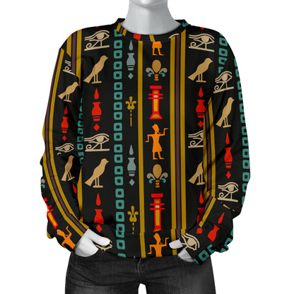 Eye of Horus Egypt Style Pattern Women Long Sleeve Sweatshirt