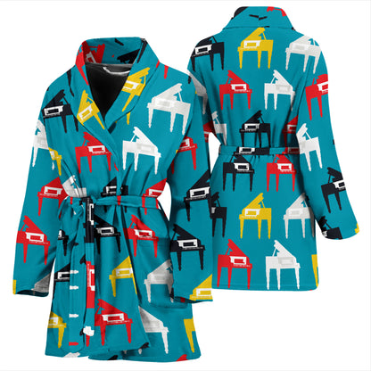 Piano Print Design LKS403 Women Bathrobe