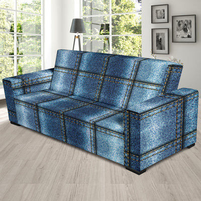 Jean Patchwork Pattern Print Design 02 Sofa Slipcover