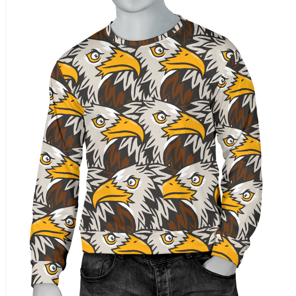 Eagles Head Pattern Men Long Sleeve Sweatshirt