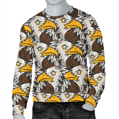 Eagles Head Pattern Men Long Sleeve Sweatshirt