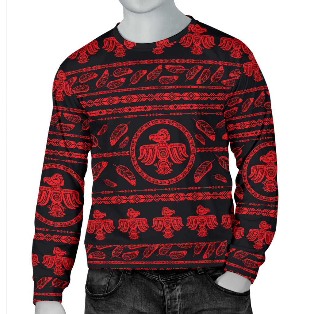 Native American Eagle Themed Print Men Long Sleeve Sweatshirt