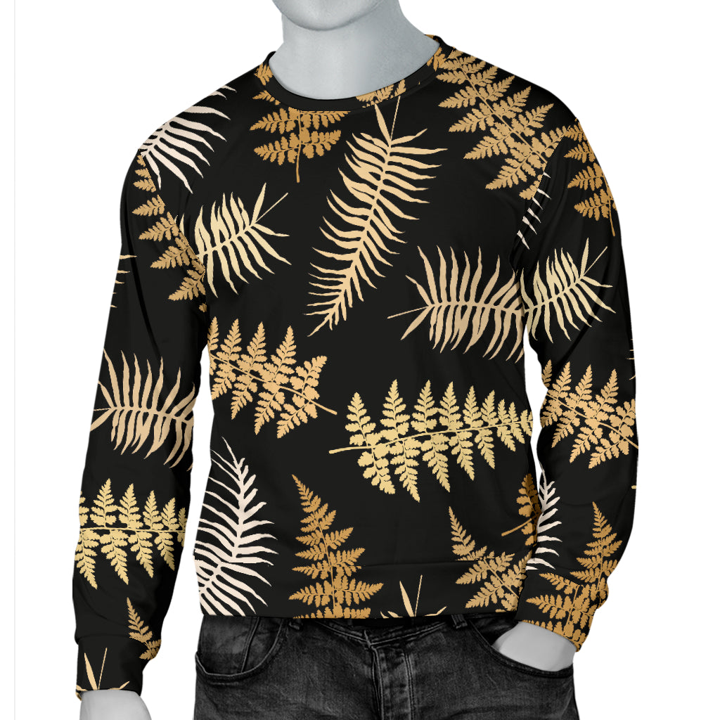 Fern Leave Bright Print Pattern Men Long Sleeve Sweatshirt