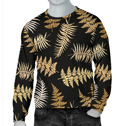 Fern Leave Bright Print Pattern Men Long Sleeve Sweatshirt