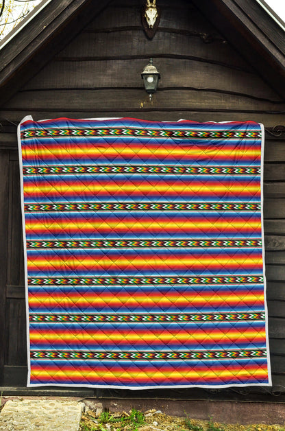 Mexican Blanket ZigZag Print Pattern Quilt Bedspread