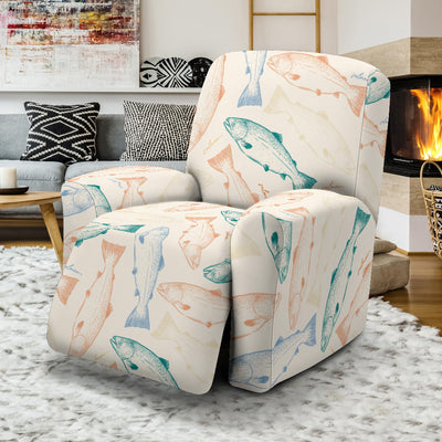 Salmon Fish Print Design LKS305 Recliner Slipcover