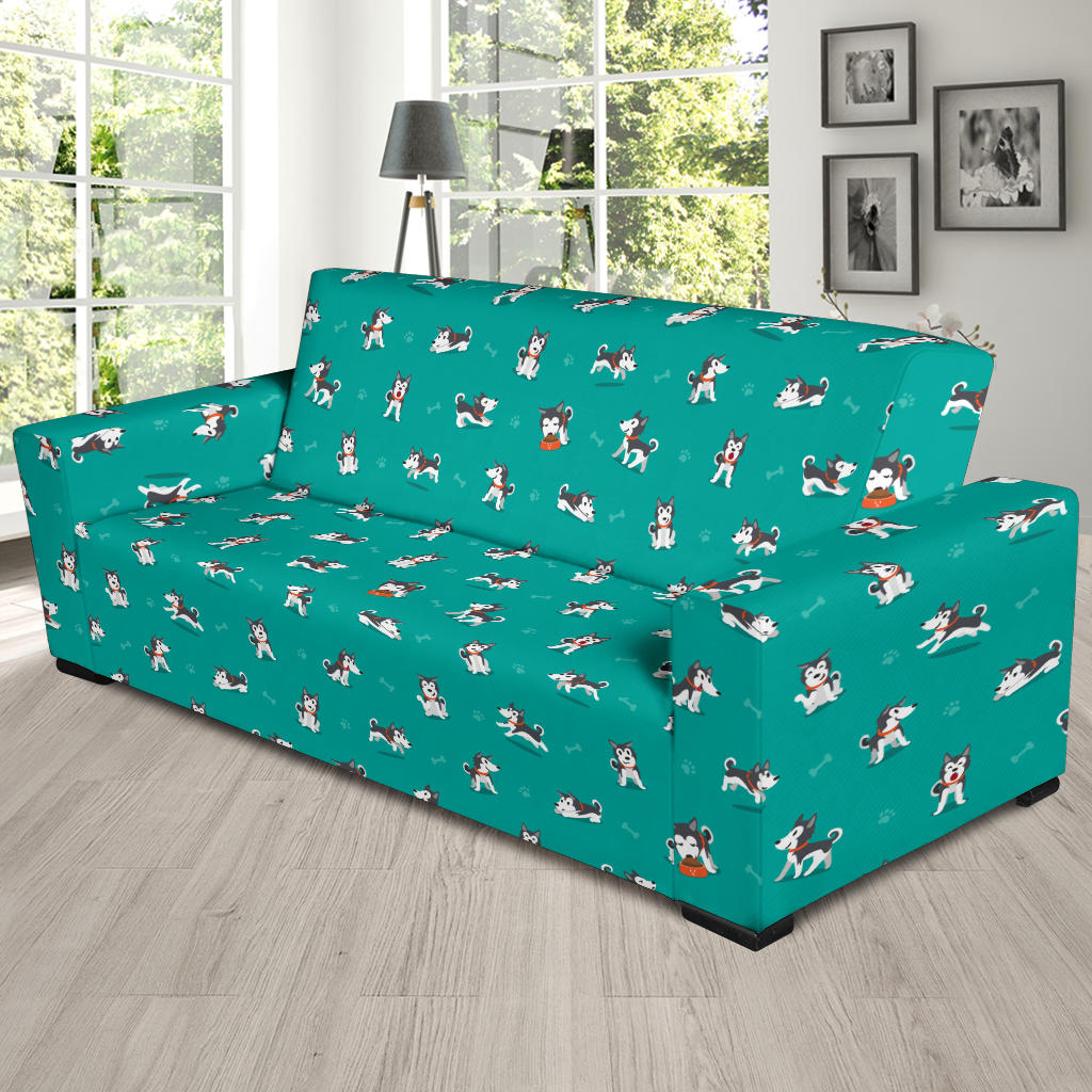 Siberian Huskies Print Design LKS303 Sofa Slipcover