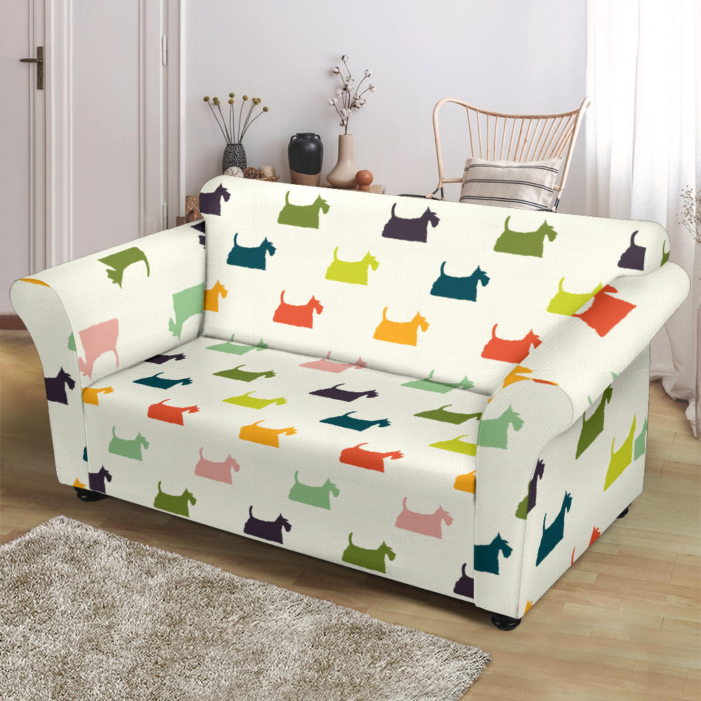 Scottish Terriers Print Design LKS305 Loveseat Couch Slipcover