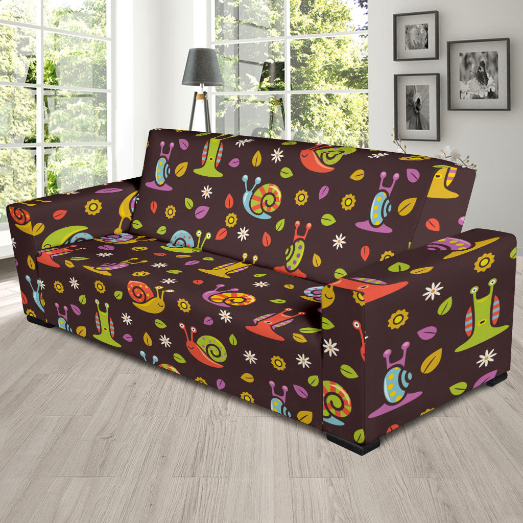 Snail Pattern Print Design 01 Sofa Slipcover