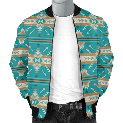 Southwest Native Design Themed Print Men Bomber Jacket