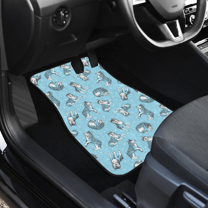 Wolf Design Print Pattern Car Floor Mats Front Back