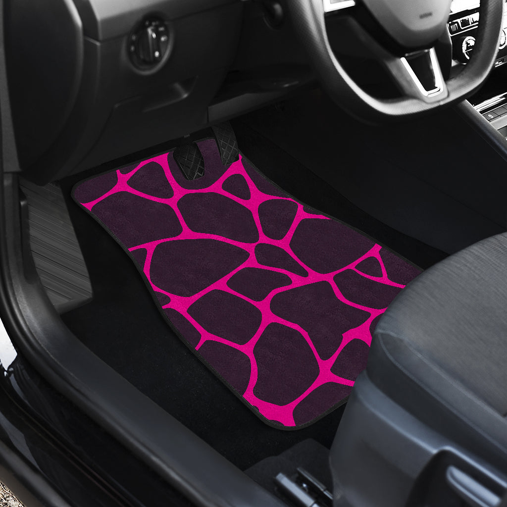 Giraffe Pink Background Texture Print Car Floor Mats Front Back