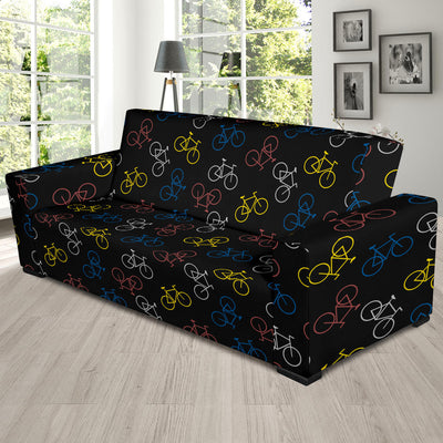 Bicycle Pattern Print Design 03 Sofa Slipcover