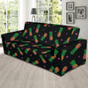 Neon Pineapple Pattern Print Design A04 Sofa Slipcover