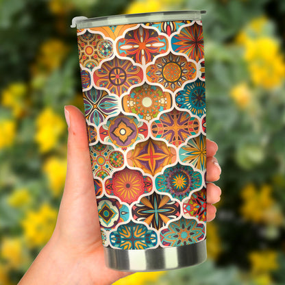 Mandala Mosaic Themed Design Print Tumbler