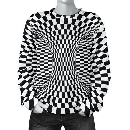 Optical illusion Projection Torus Women Long Sleeve Sweatshirt