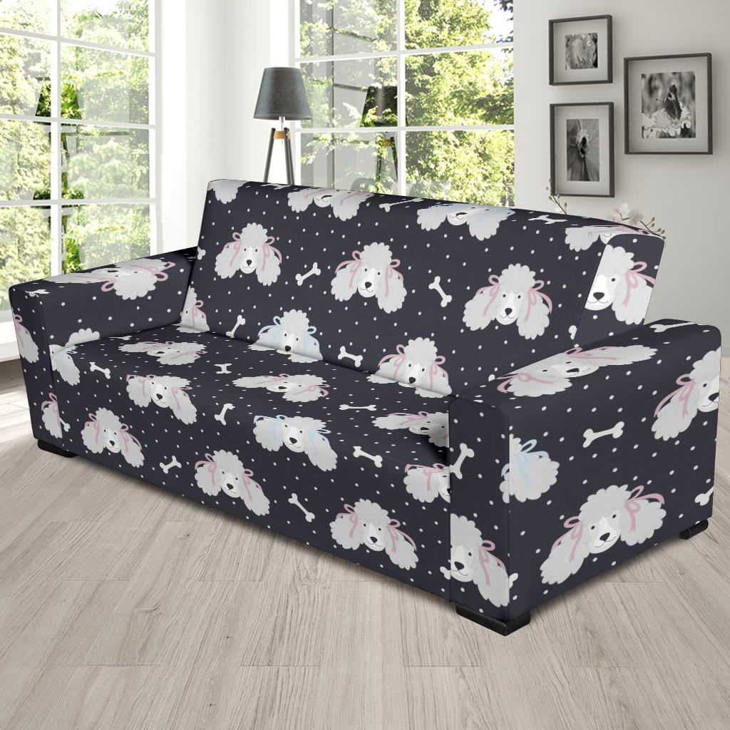 Poodle Pattern Print Design A03 Sofa Slipcover