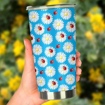 Ladybug with Daisy Themed Print Pattern Tumbler
