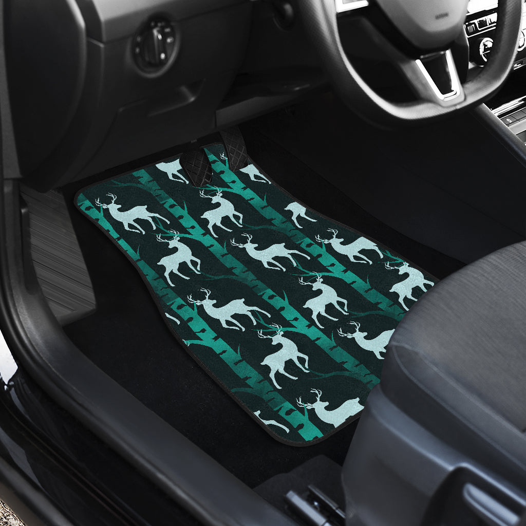 Deer Jungle Print Pattern Car Floor Mats Front Back